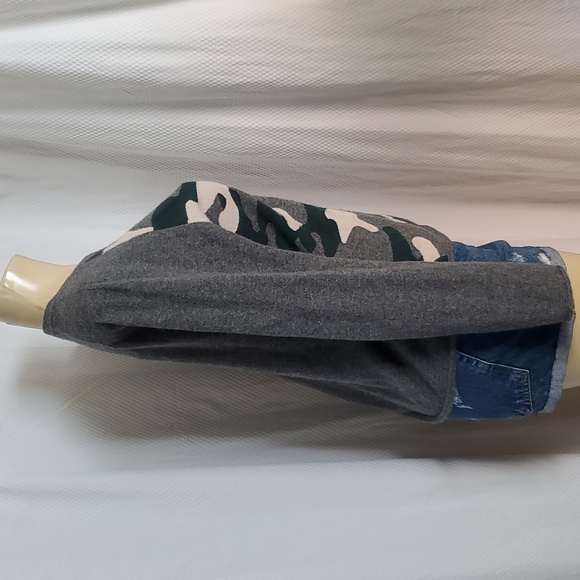 VELVET BY Graham&Spencer 100%Cashmere Camouflage Sweater Gray Green White Size M - Picture 3 of 10